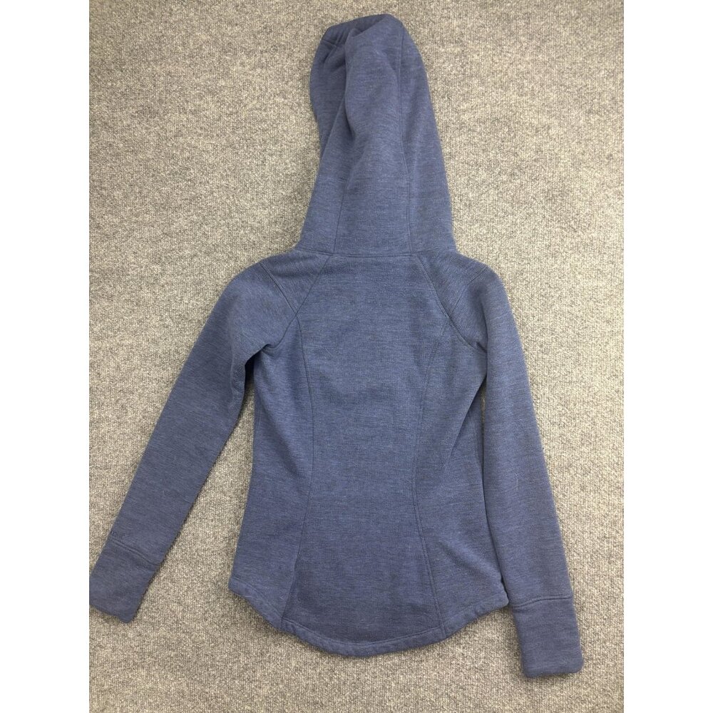 Marmot Hoodie Sweatshirt Womens XS Blue Fleece Pullover Kangaroo Pocket - Picture 7 of 7